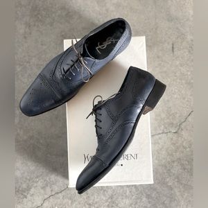 Yves Saint Laurent Rive Gauche Mens blue Oxfords EU43.5